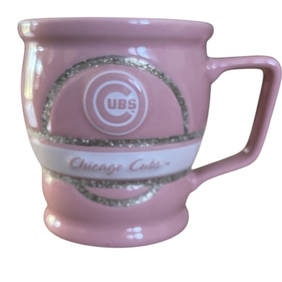 Encore MLB 2009 Chicago Cubs 3 D Logo Coffee Mug  Pink, White / Silver Accents - Picture 2 of 9